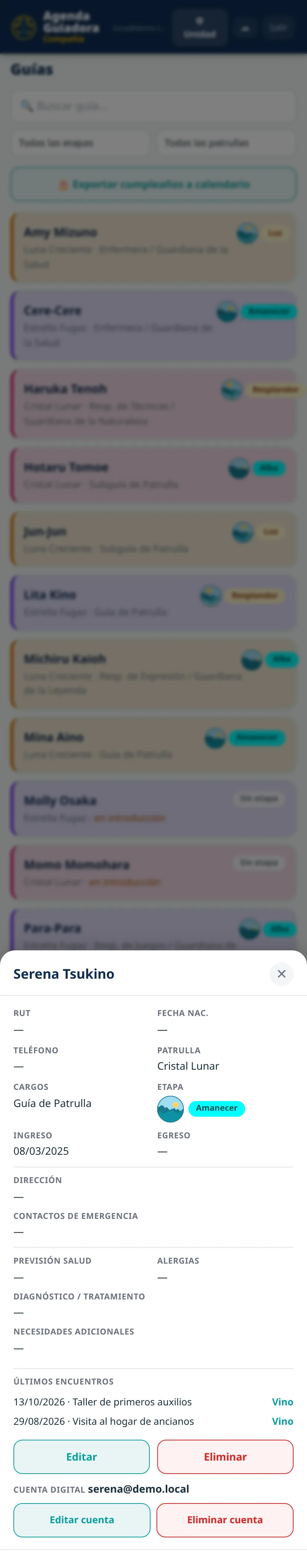 Ficha de una guía