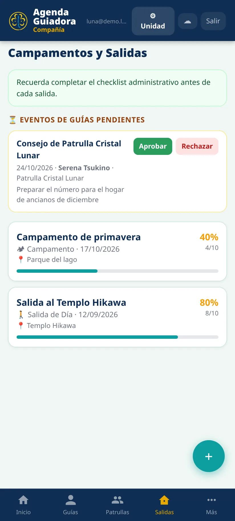 Campamentos y salidas