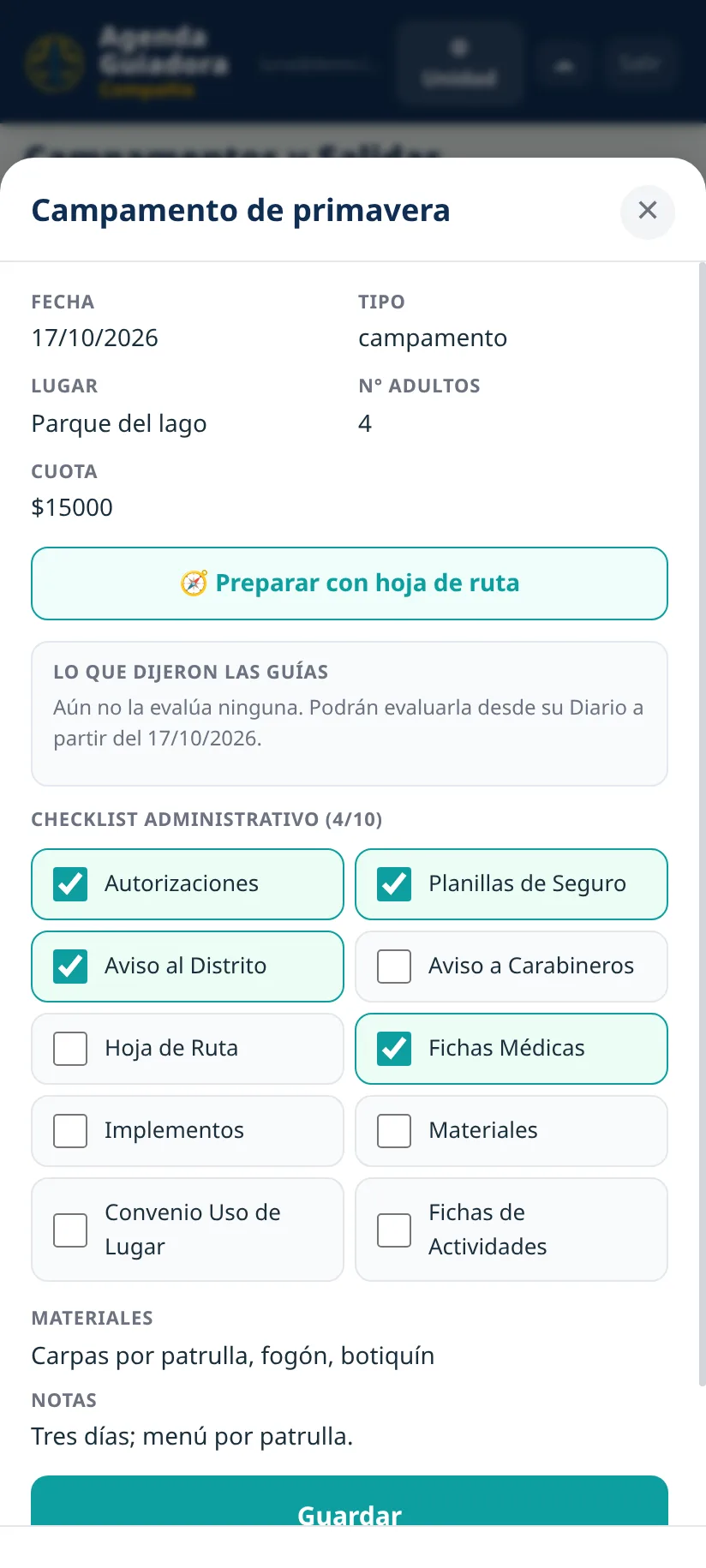 Una salida