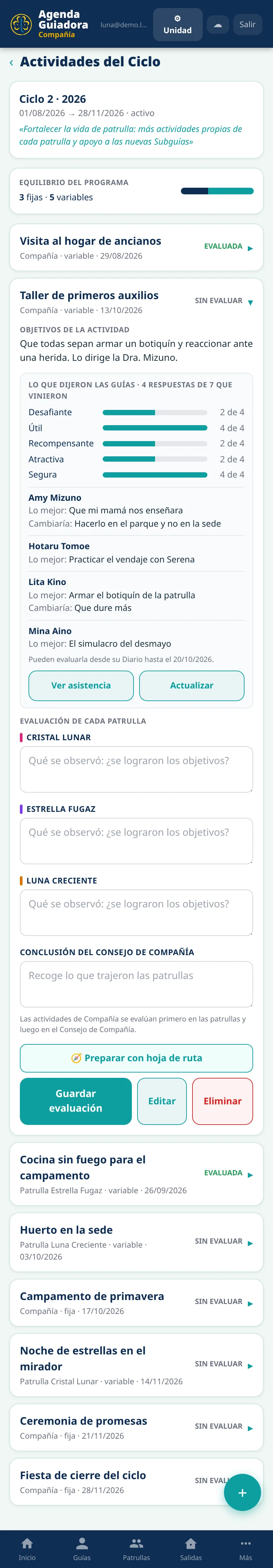 Lo que dijeron las guías