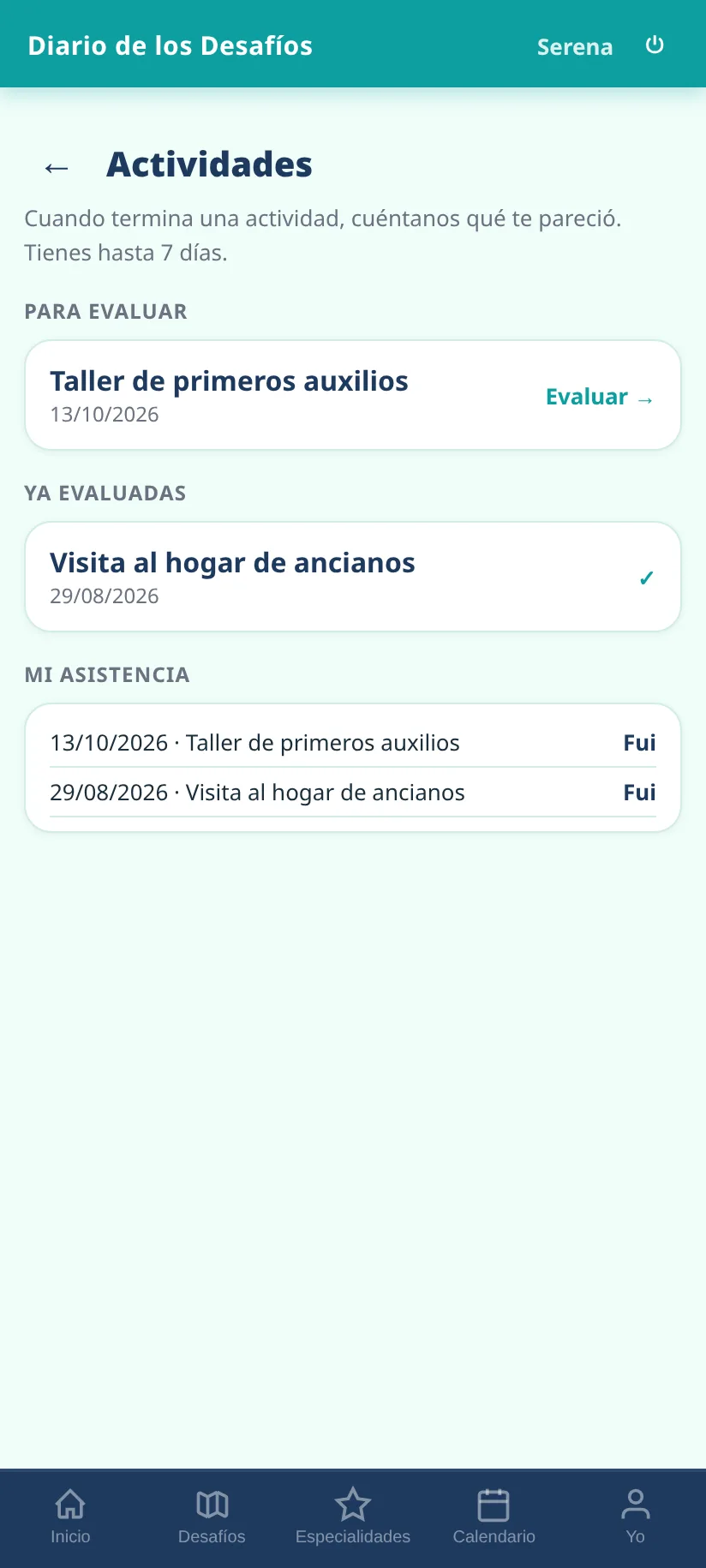 Actividades para evaluar
